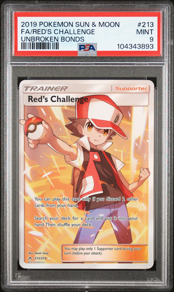 2019 Pokemon Sun & Moon Unbroken Bonds Fa/red's Challenge 213 - PSA MINT 9 - 104343893