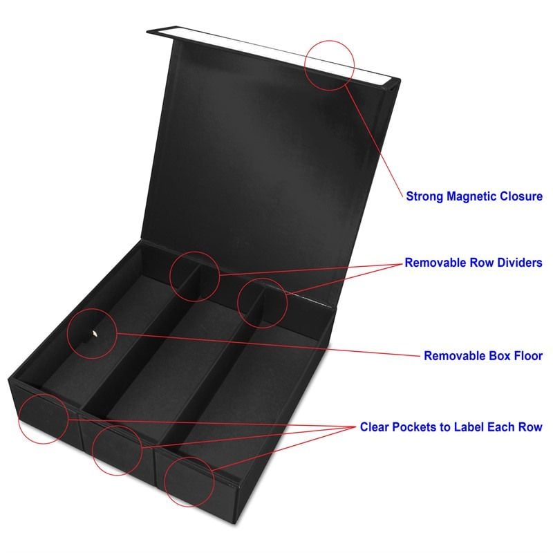 BCW Supplies: Card Game Box - 3 Row - Black with White