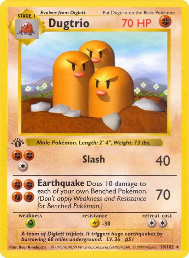 Dugtrio (19/102) [Base Set Shadowless Unlimited]