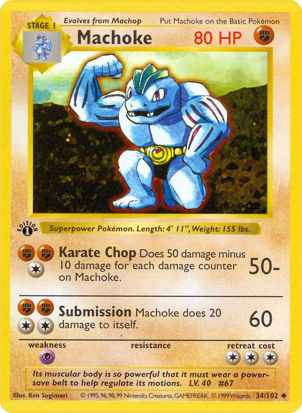 Machoke (34/102) (Shadowless) [Base Set 1st Edition]