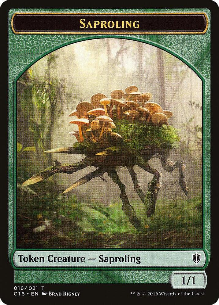 Saproling (016) // Saproling (017) Double-Sided Token [Commander 2016 Tokens]