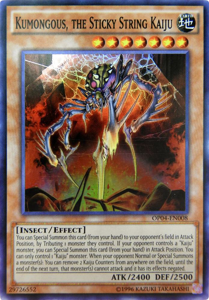 Kumongous, the Sticky String Kaiju [OP04-EN008] Super Rare