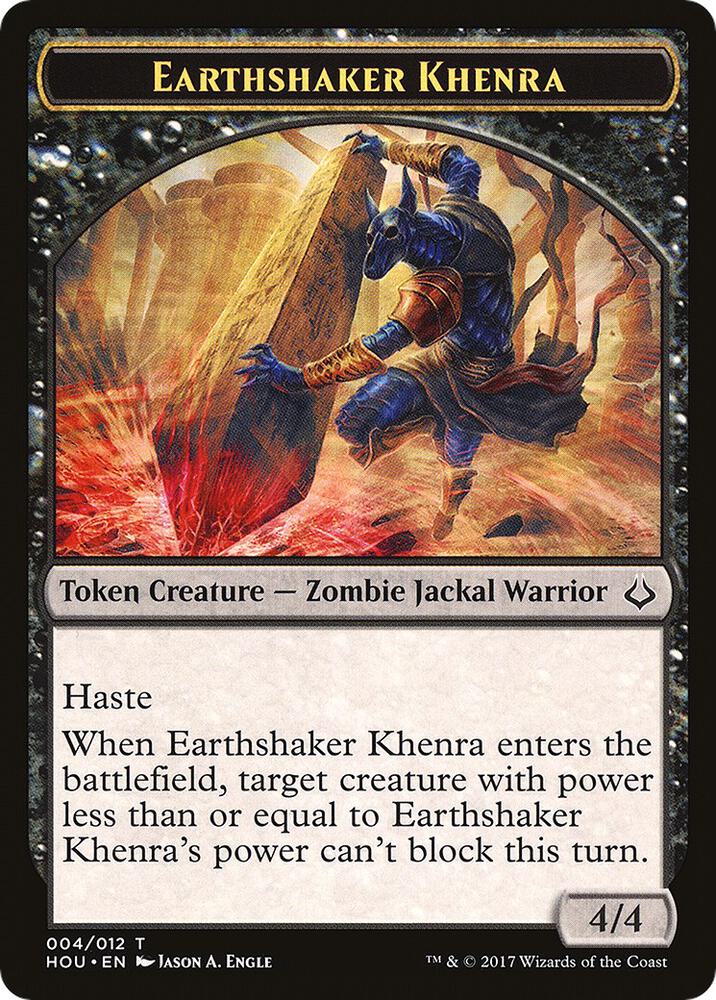 Earthshaker Khenra // Cat Double-Sided Token [Hour of Devastation Tokens]