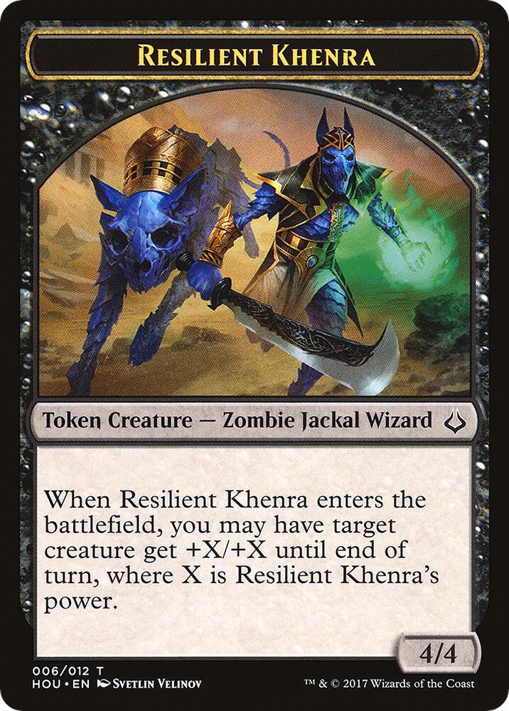 Resilient Khenra // Cat Double-Sided Token [Hour of Devastation Tokens]