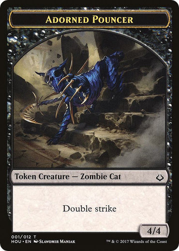 Adorned Pouncer // Warrior Double-Sided Token [Hour of Devastation Tokens]