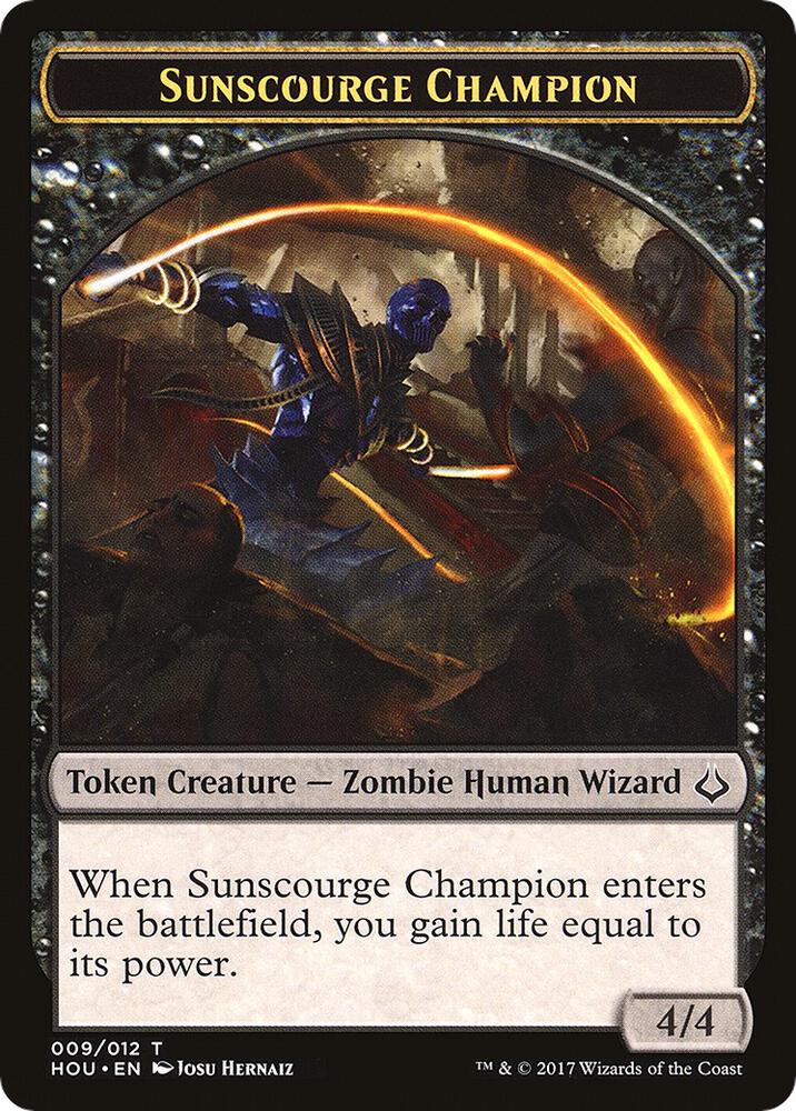 Sunscourge Champion // Zombie Double-Sided Token [Hour of Devastation Tokens]