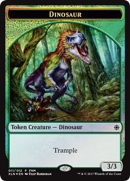 Dinosaur // Treasure Double-Sided Token [Friday Night Magic 2017]