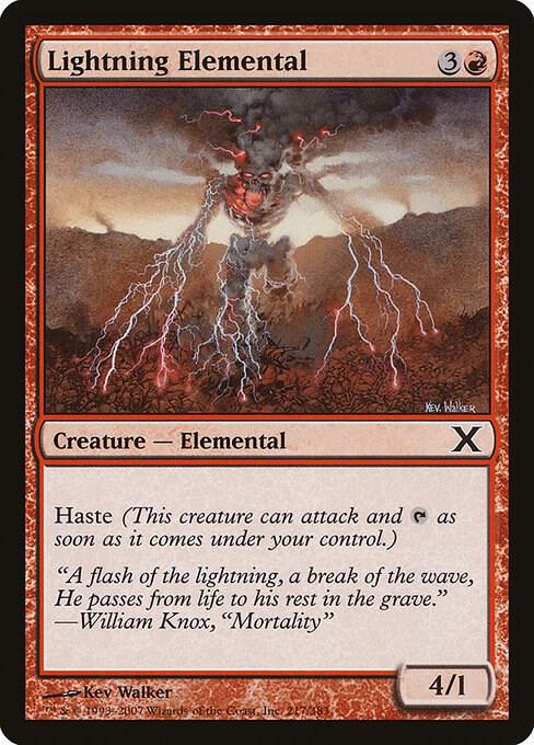 Lightning Elemental (Premium Foil) [Tenth Edition]