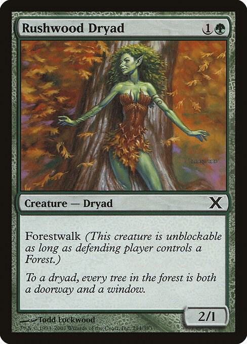 Rushwood Dryad (Premium Foil) [Tenth Edition]