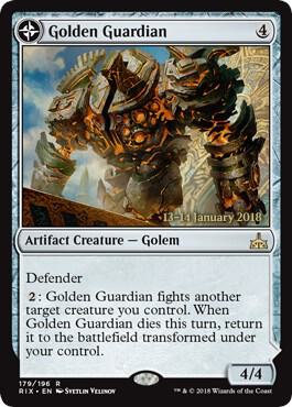 Golden Guardian // Gold-Forge Garrison [Rivals of Ixalan Prerelease Promos]