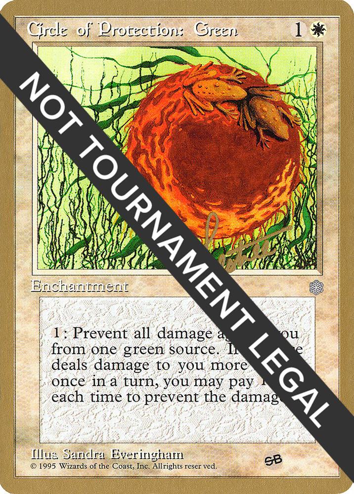 Circle of Protection: Green (Bertrand Lestree) (SB) (ICE) [Pro Tour Collector Set]