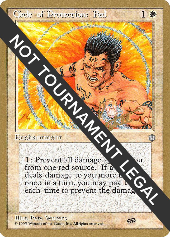 Circle of Protection: Red (Bertrand Lestree) (SB) (ICE) [Pro Tour Collector Set]