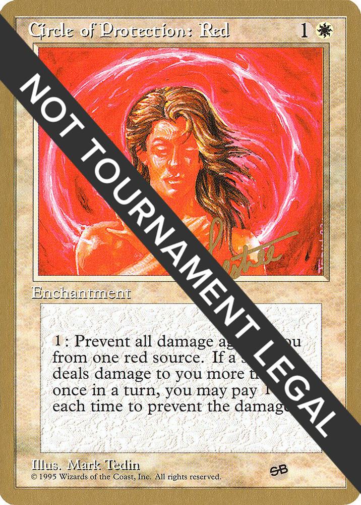 Circle of Protection: Red (Bertrand Lestree) (SB) (4ED) [Pro Tour Collector Set]