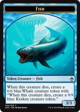 Fish // Kraken Double-Sided Token [Masters 25 Tokens]