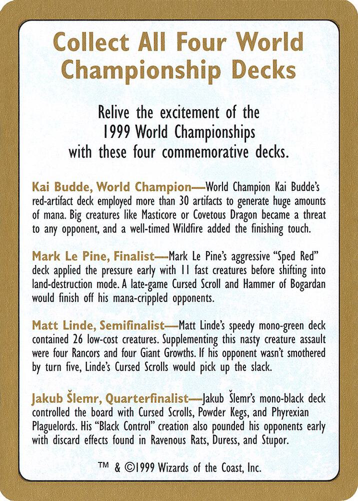 1999 World Championships Ad [World Championship Decks 1999]