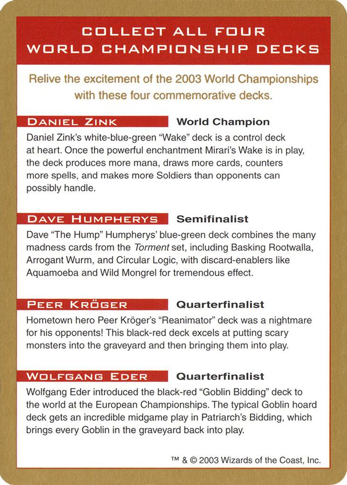 2003 World Championships Ad [World Championship Decks 2003]