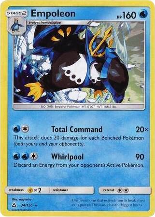 Empoleon (34/156) (Cracked Ice Holo) (Theme Deck Exclusive) [Sun & Moon: Ultra Prism]