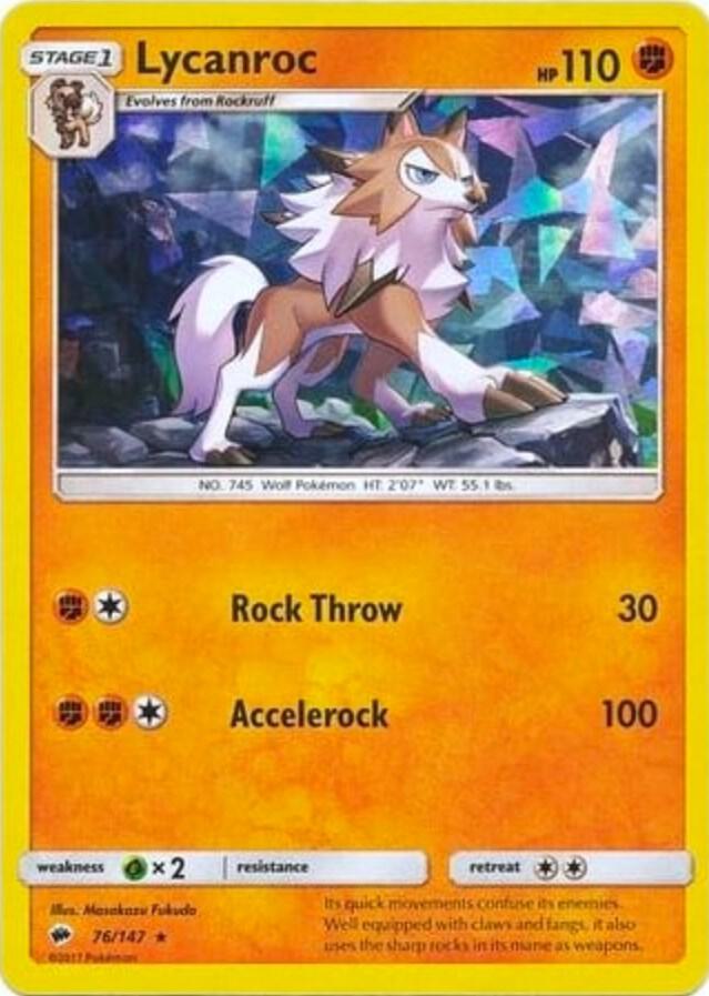 Lycanroc (76/147) (Theme Deck Exclusive) [Sun & Moon: Burning Shadows]
