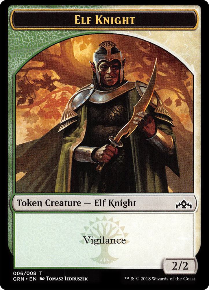 Saproling // Elf Knight Double-Sided Token [Guilds of Ravnica Guild Kit Tokens]
