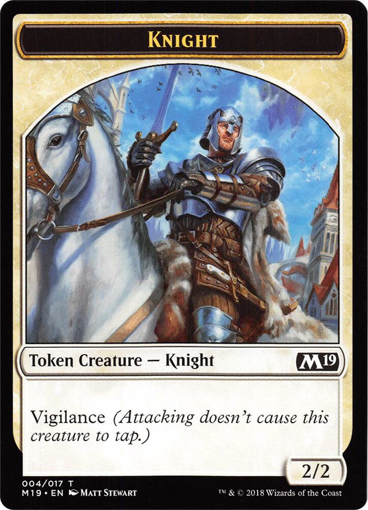Knight // Zombie Double-Sided Token (Game Night) [Core Set 2019 Tokens]