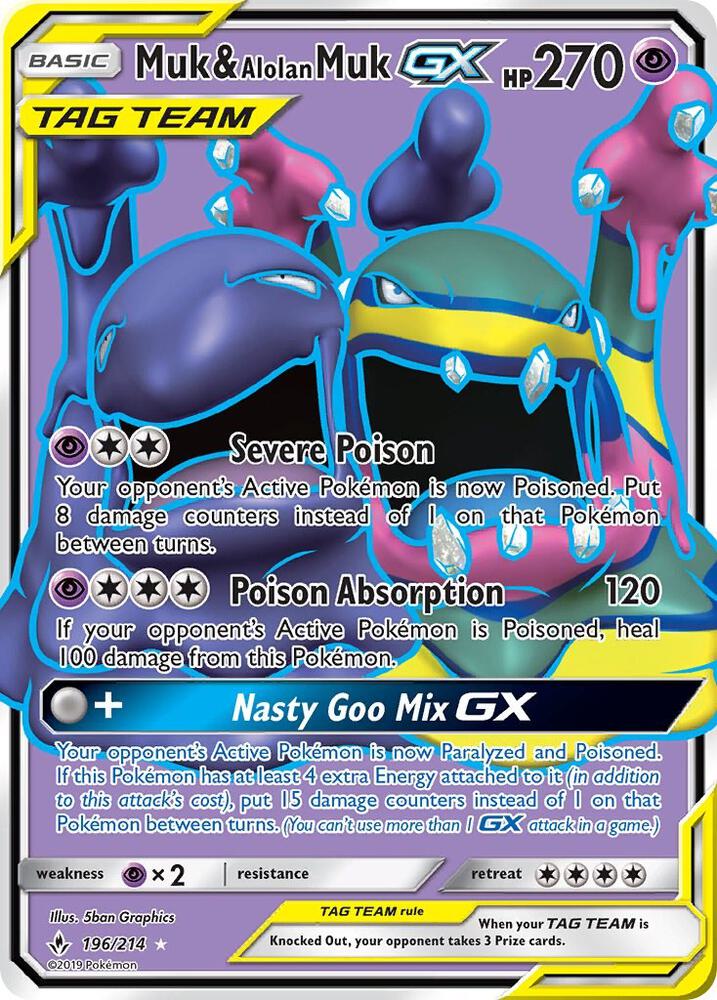 Muk & Alolan Muk GX (196/214) [Sun & Moon: Unbroken Bonds]