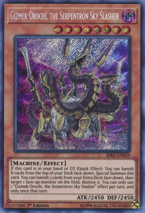 Gizmek Orochi, the Serpentron Sky Slasher [RIRA-EN029] Secret Rare