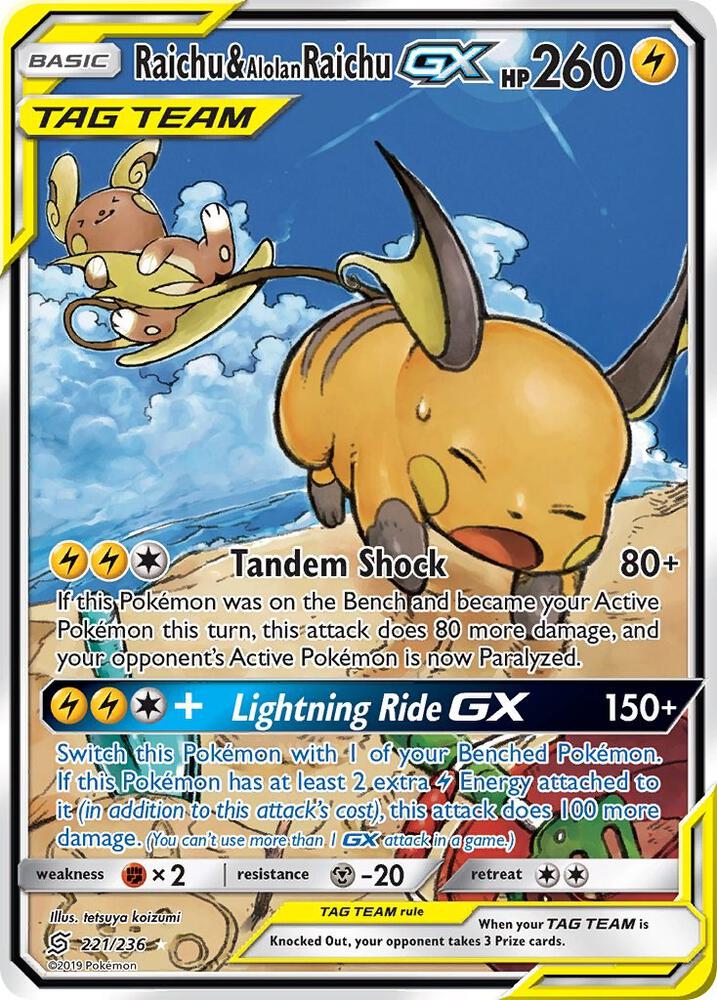 Raichu & Alolan Raichu GX (221/236) [Sun & Moon: Unified Minds]