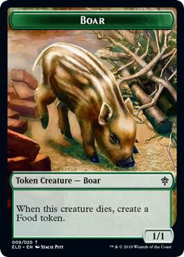 Boar Token [Throne of Eldraine Tokens]