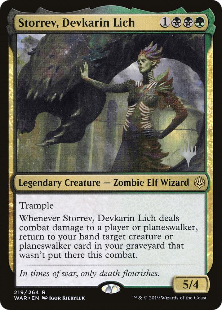 Storrev, Devkarin Lich (Promo Pack) [War of the Spark Promos]