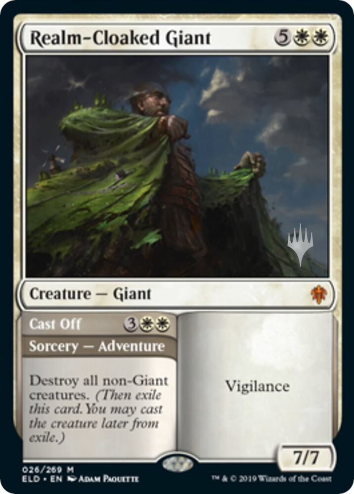 Realm-Cloaked Giant // Cast Off (Promo Pack) [Throne of Eldraine Promos]