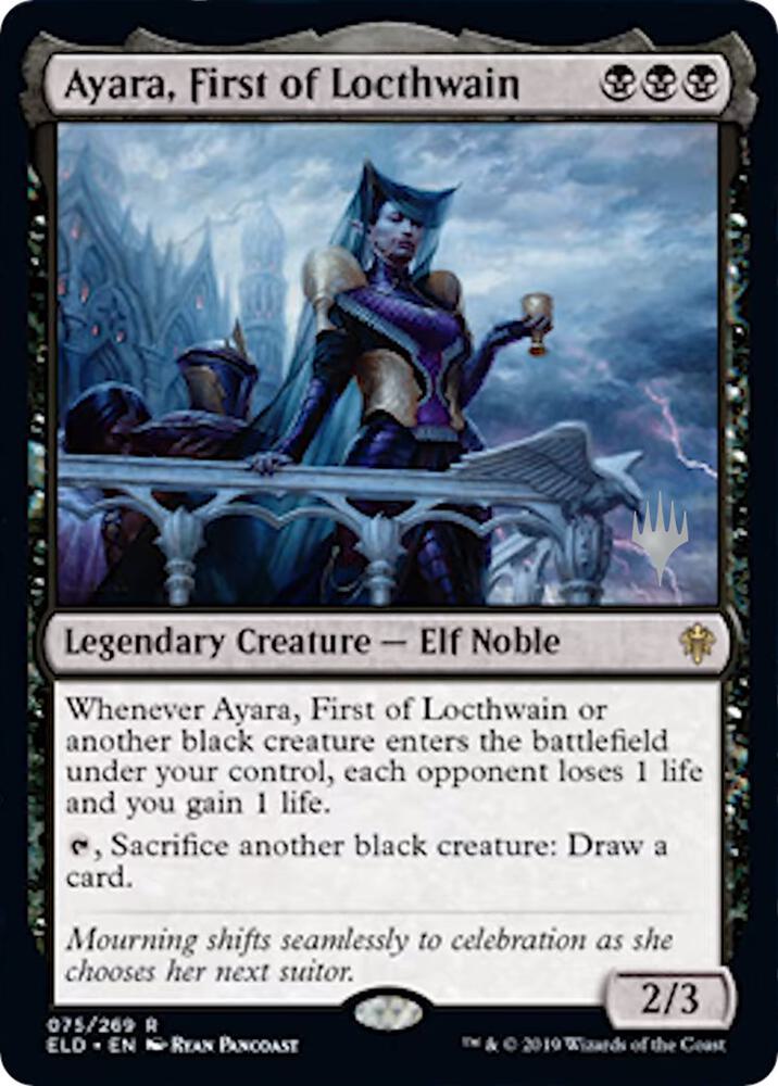 Ayara, First of Locthwain (Promo Pack) [Throne of Eldraine Promos]