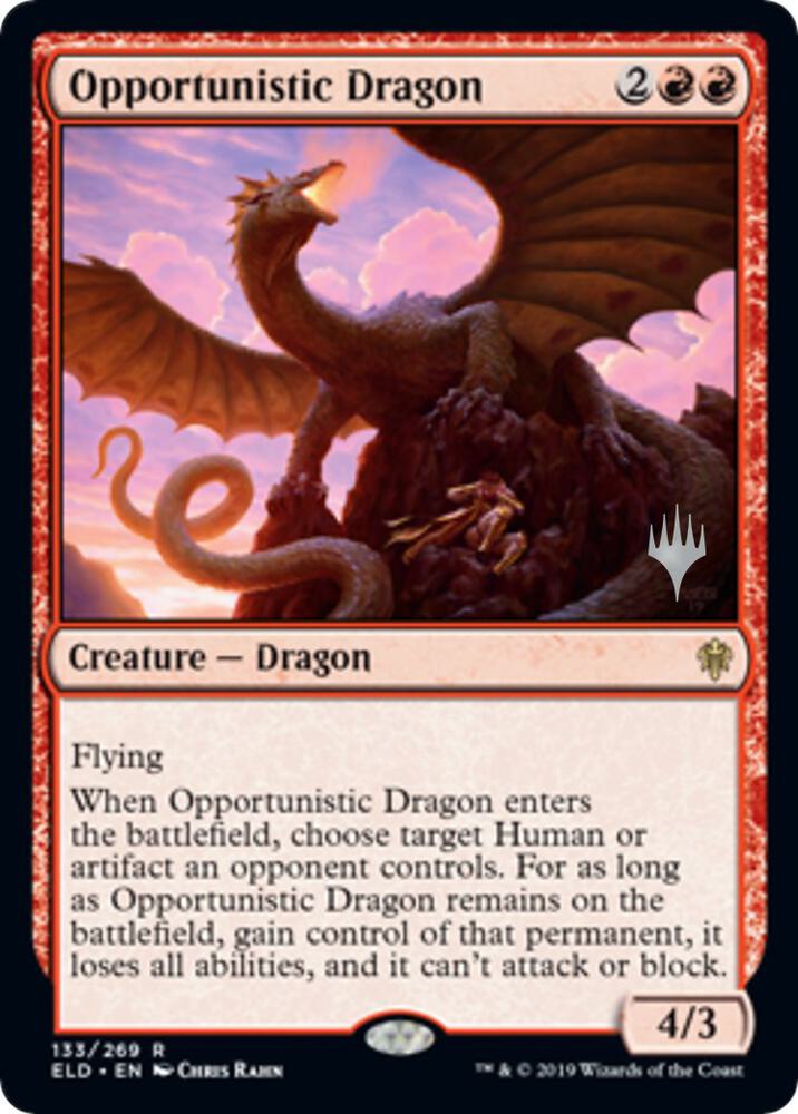 Opportunistic Dragon (Promo Pack) [Throne of Eldraine Promos]