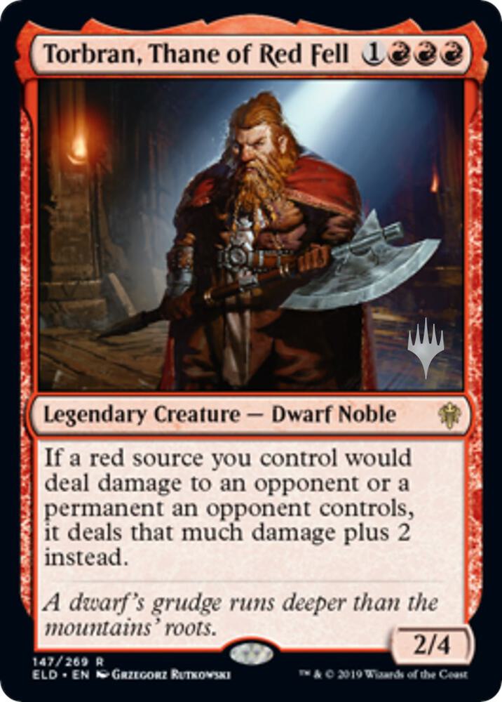 Torbran, Thane of Red Fell (Promo Pack) [Throne of Eldraine Promos]