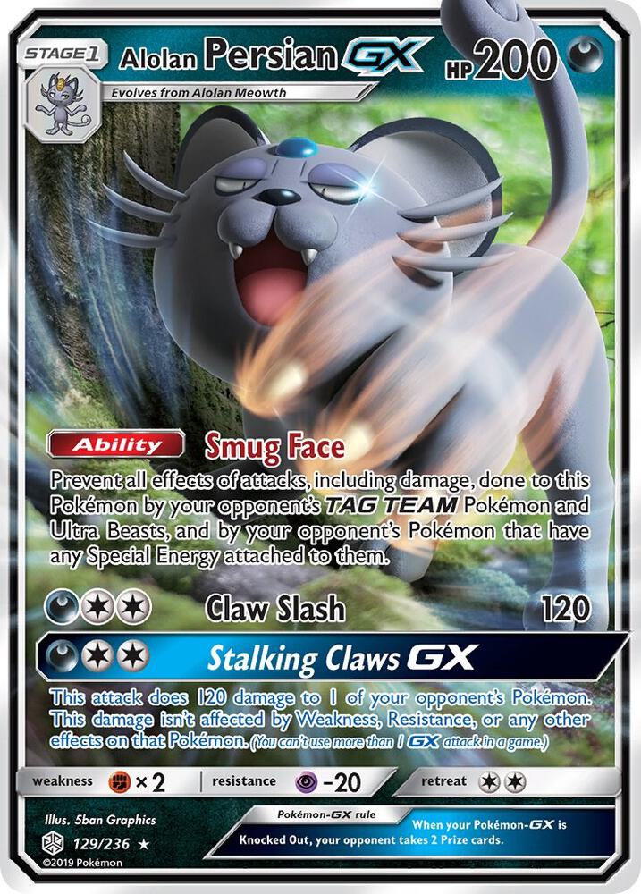 Alolan Persian GX (129/236) [Sun & Moon: Cosmic Eclipse]
