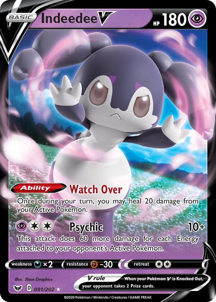 Indeedee V (091/202) [Sword & Shield: Base Set]