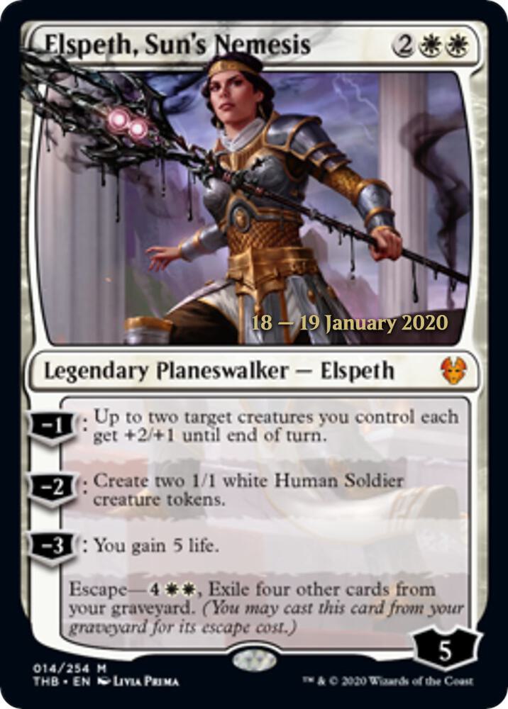 Elspeth, Sun's Nemesis [Theros Beyond Death Prerelease Promos]