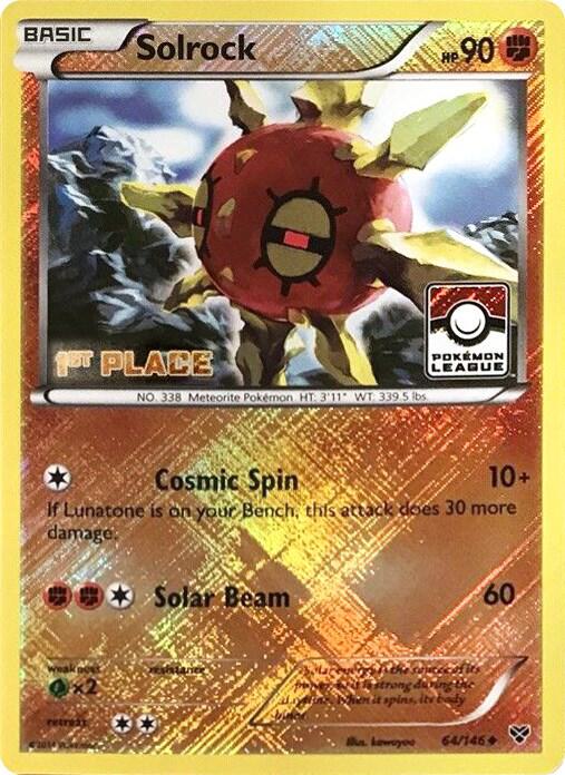 Solrock (64/146) (1st Place League Challenge Promo) [XY: Base Set]