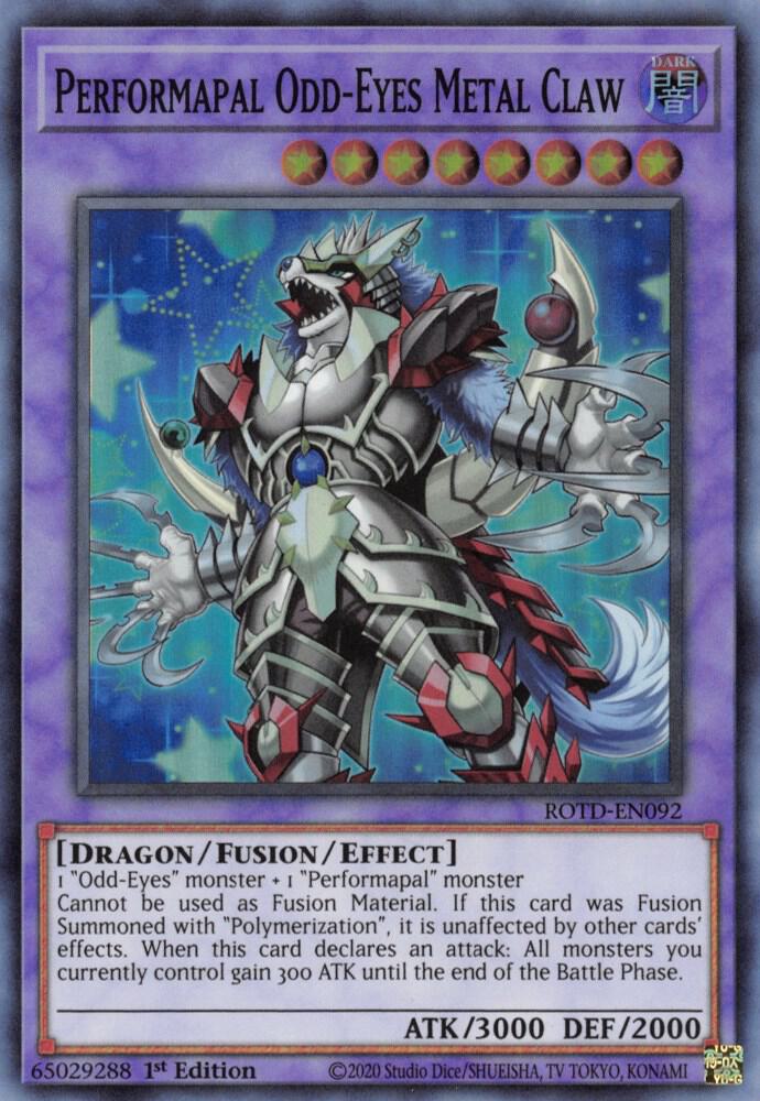 Performapal Odd-Eyes Metal Claw [ROTD-EN092] Super Rare