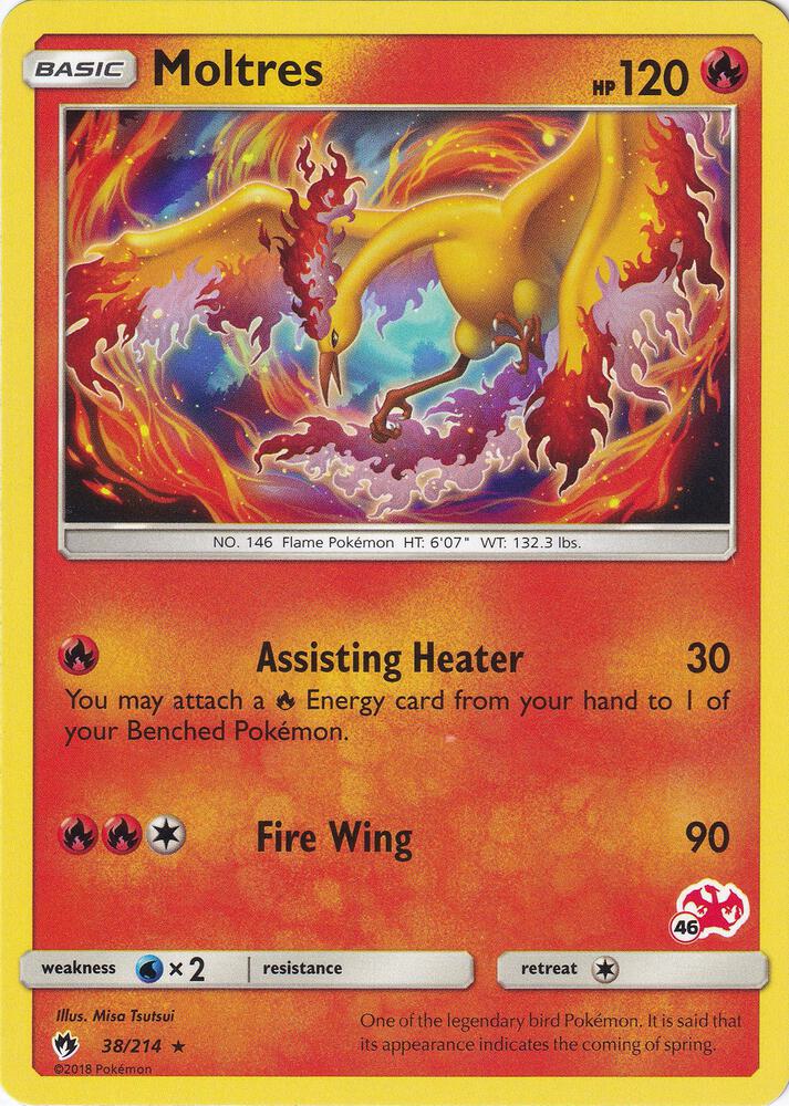 Moltres (38/214) (Charizard Stamp #46) [Battle Academy 2020]