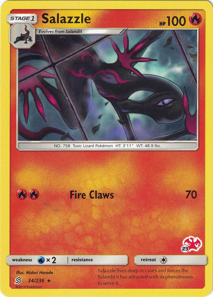 Salazzle (34/236) (Charizard Stamp #23) [Battle Academy 2020]