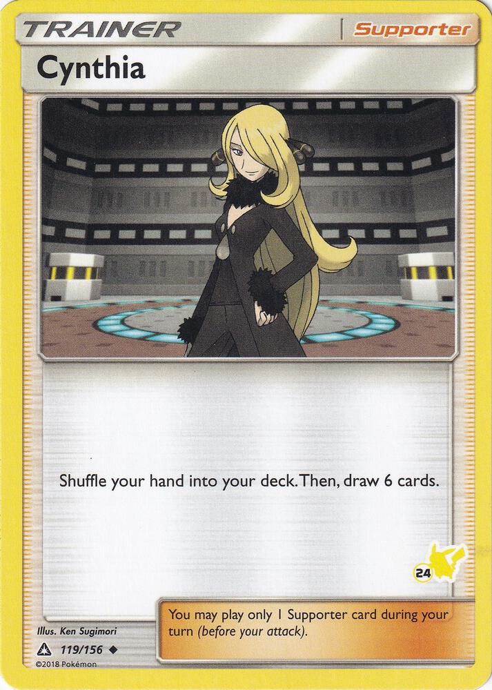 Cynthia (119/156) (Pikachu Stamp #24) [Battle Academy 2020]