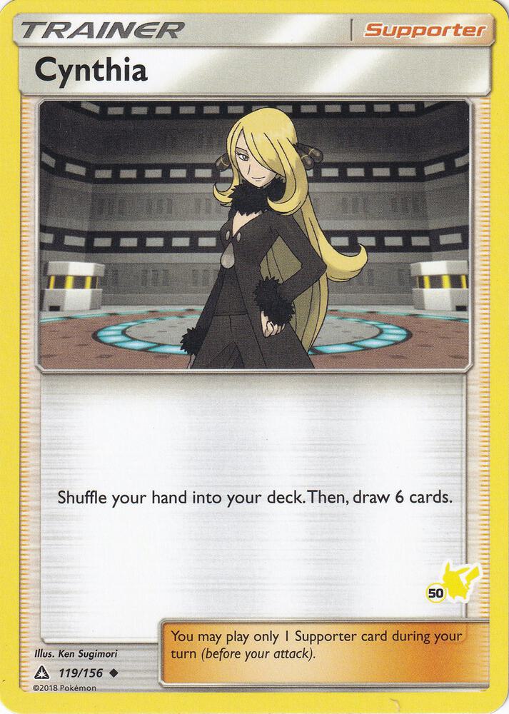 Cynthia (119/156) (Pikachu Stamp #50) [Battle Academy 2020]