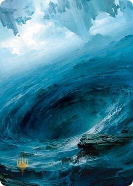 Island 3 Art Card (Gold-Stamped Signature) [Zendikar Rising Art Series]