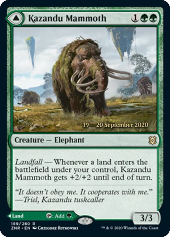Kazandu Mammoth // Kazandu Valley [Zendikar Rising Prerelease Promos]