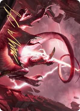Thundering Rebuke Art Card (Gold-Stamped Signature) [Zendikar Rising Art Series]