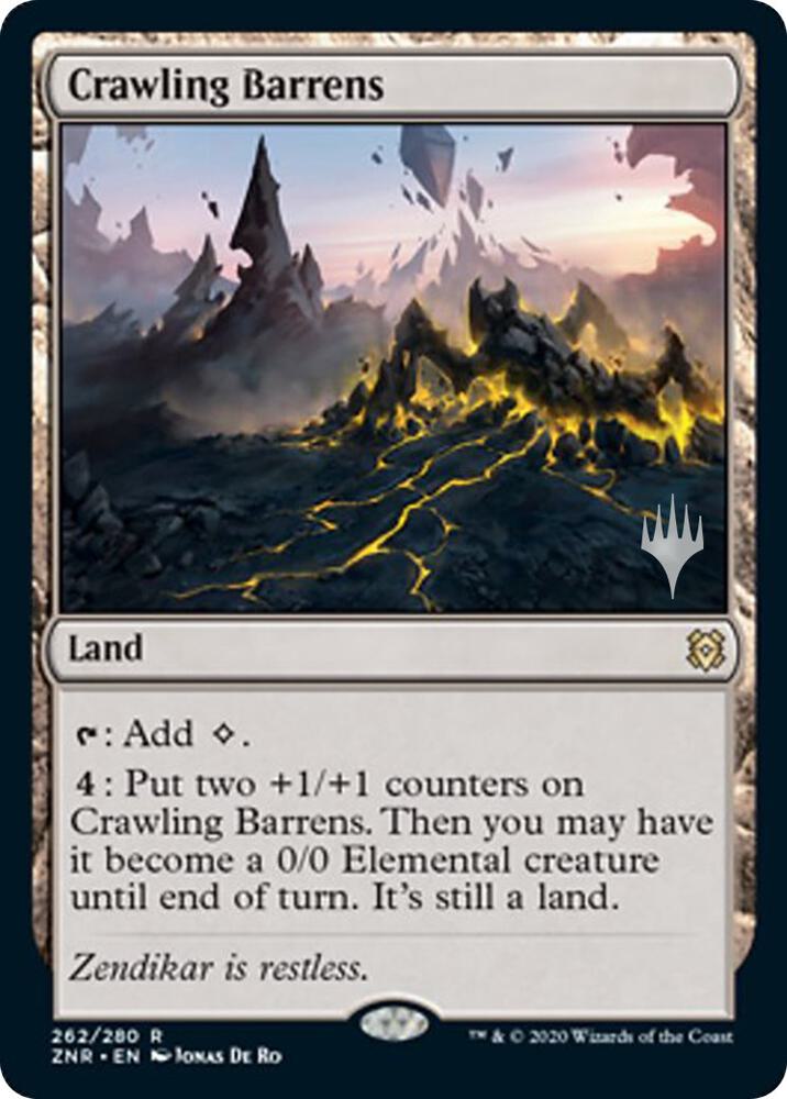Crawling Barrens (Promo Pack) [Zendikar Rising Promos]