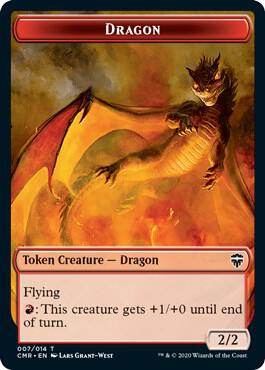 Dragon // Golem Double-Sided Token [Commander Legends Tokens]