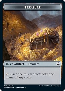 Treasure // Zombie Double-Sided Token [Commander Legends Tokens]