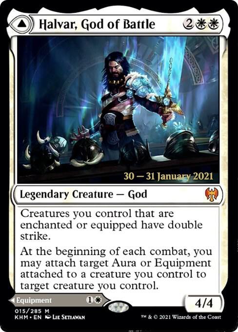 Halvar, God of Battle // Sword of the Realms [Kaldheim Prerelease Promos]