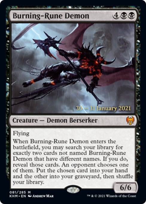 Burning-Rune Demon [Kaldheim Prerelease Promos]